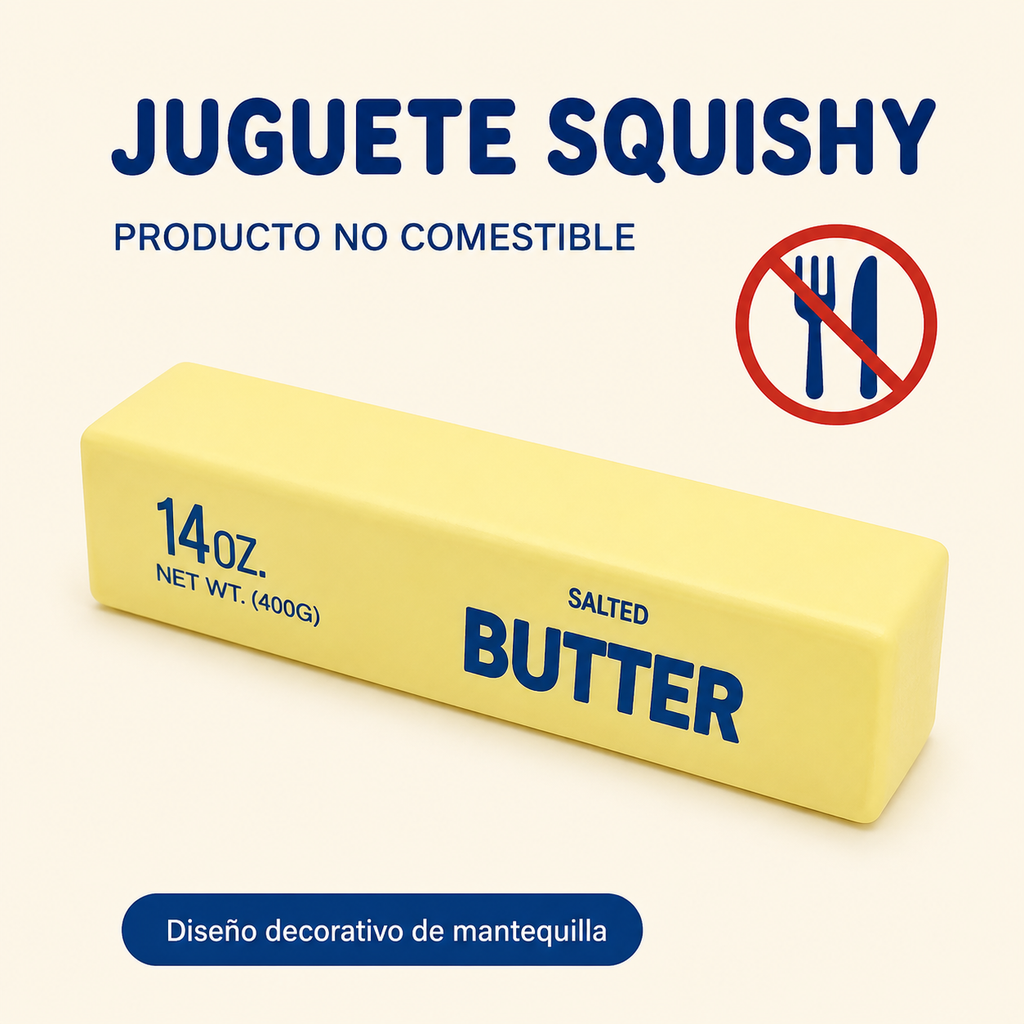 Squishy Mantequilla 24 cm – Juguete Sensorial Antiestrés Grande