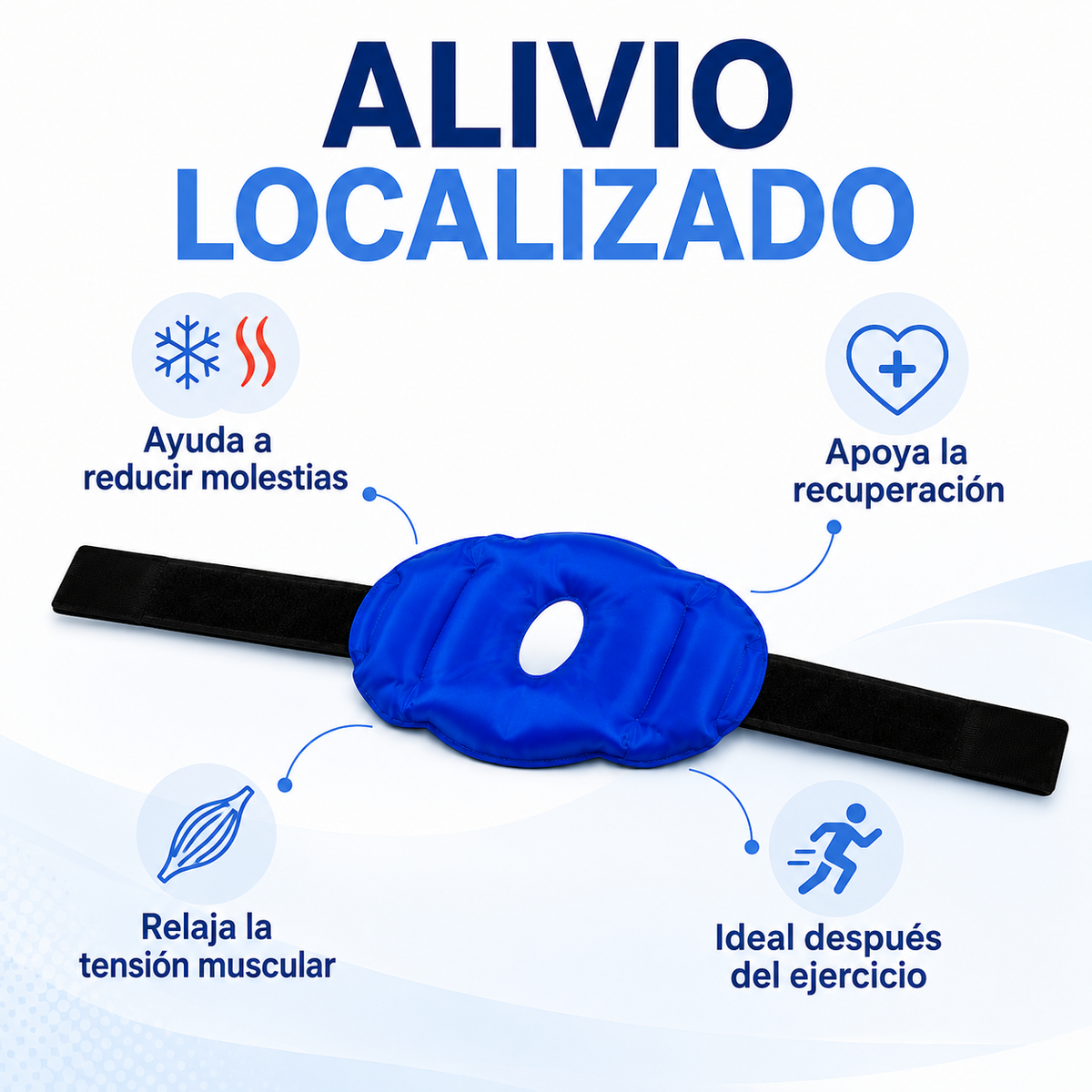 Compresa Rodillera Gel Frío Calor Reutilizable Ajustable Alivio Dolor