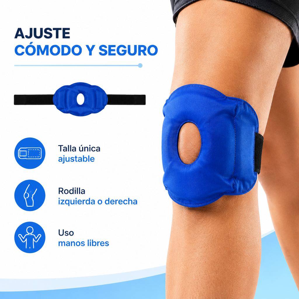 Compresa Rodillera Gel Frío Calor Reutilizable Ajustable Alivio Dolor