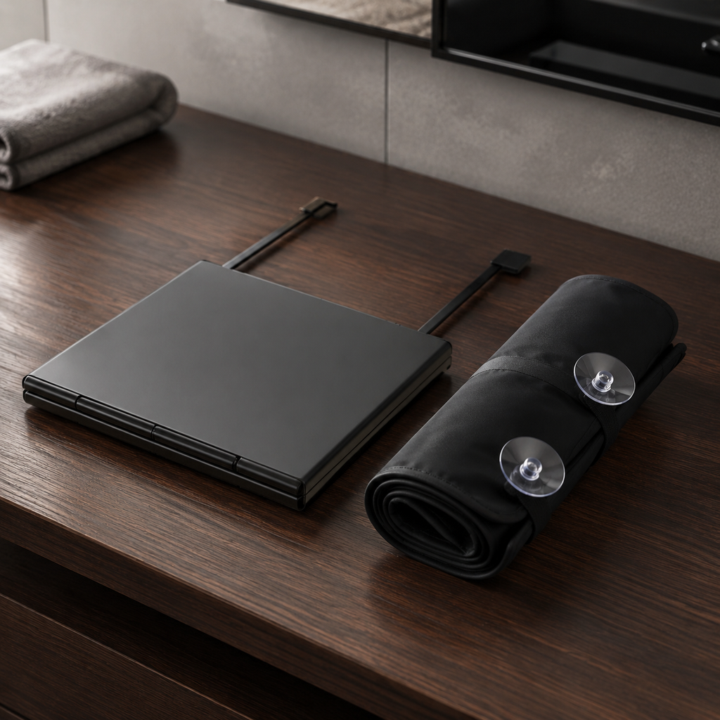 Kit de barbería espejo 3 vías 360 + capa captadora de pelos