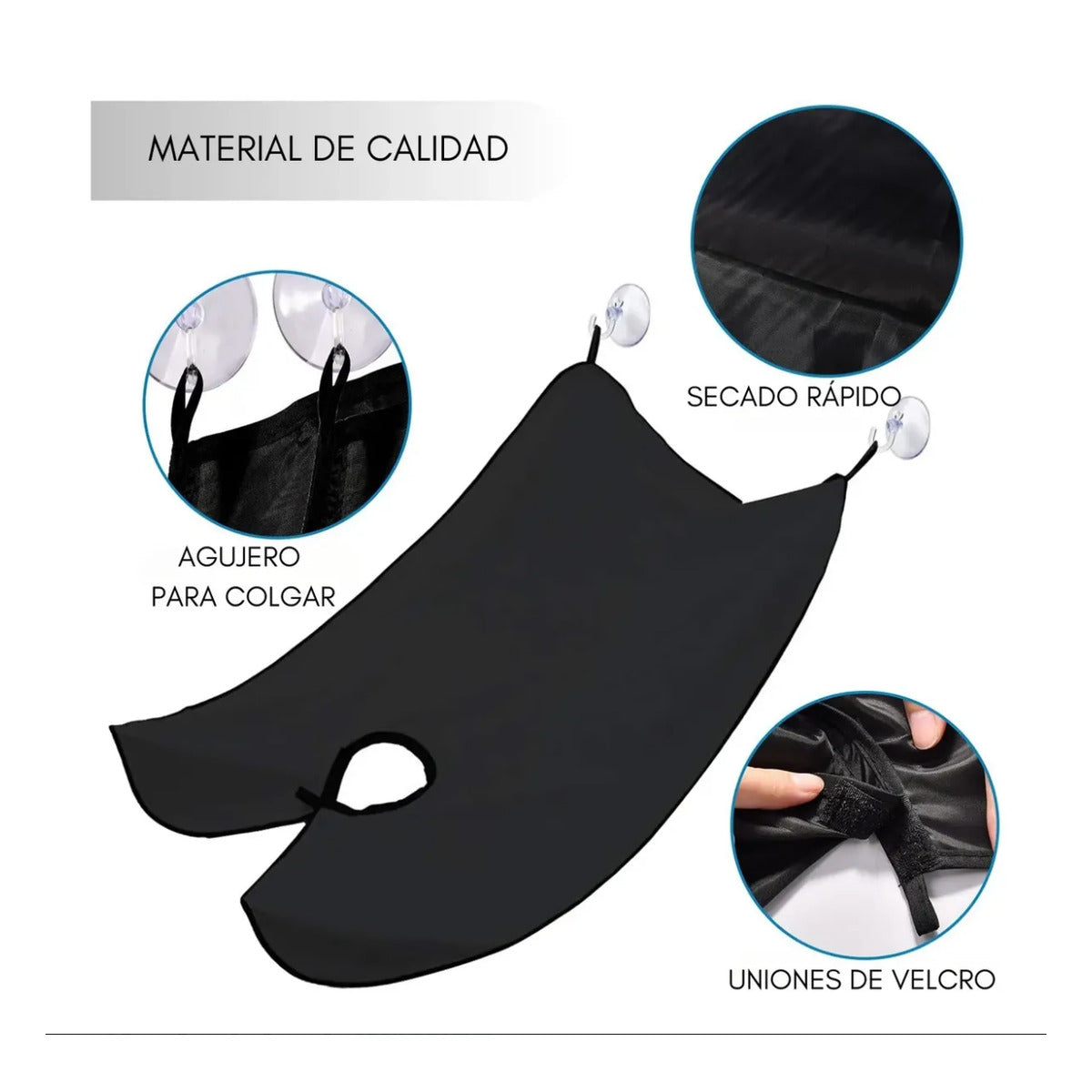 Kit de barbería espejo 3 vías 360 + capa captadora de pelos
