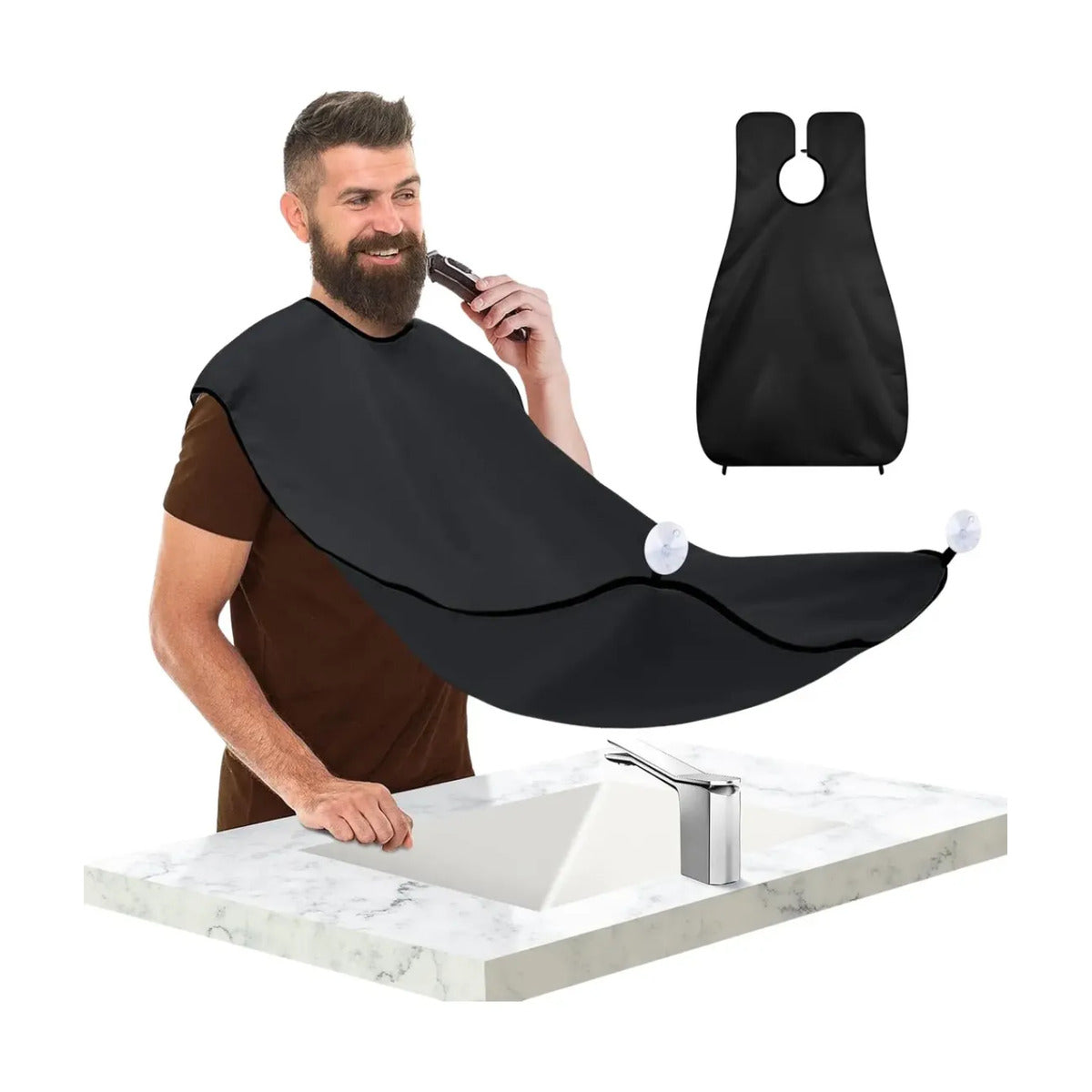 Kit de barbería espejo 3 vías 360 + capa captadora de pelos