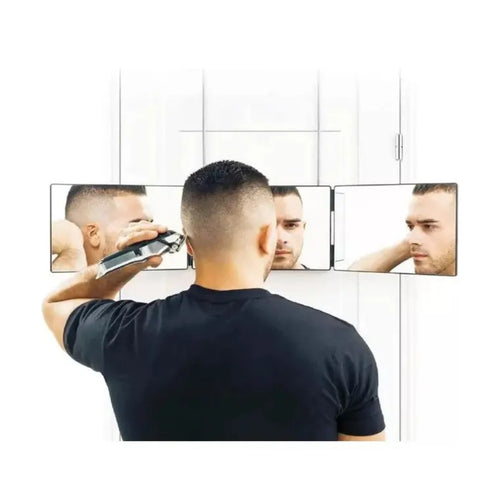 Kit de barbería espejo 3 vías 360 + capa captadora de pelos